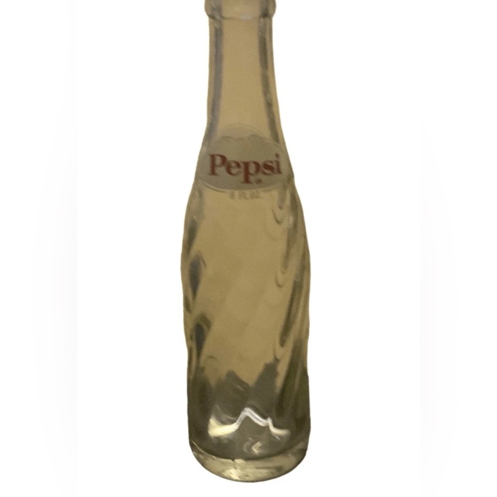 Vintage Pepsi Cola Swirl Glass Empty Bottle 8oz Pop Soda Great Display Piece